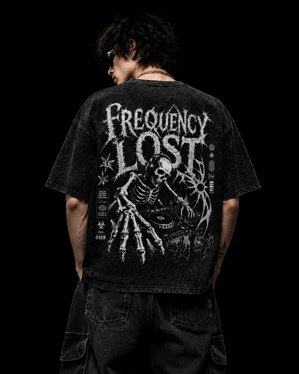 Frequency Lost Acidwash Oversized Tee
