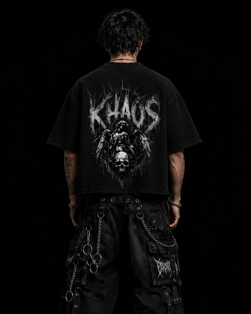 aKhaosss Waffle Boxy Tee