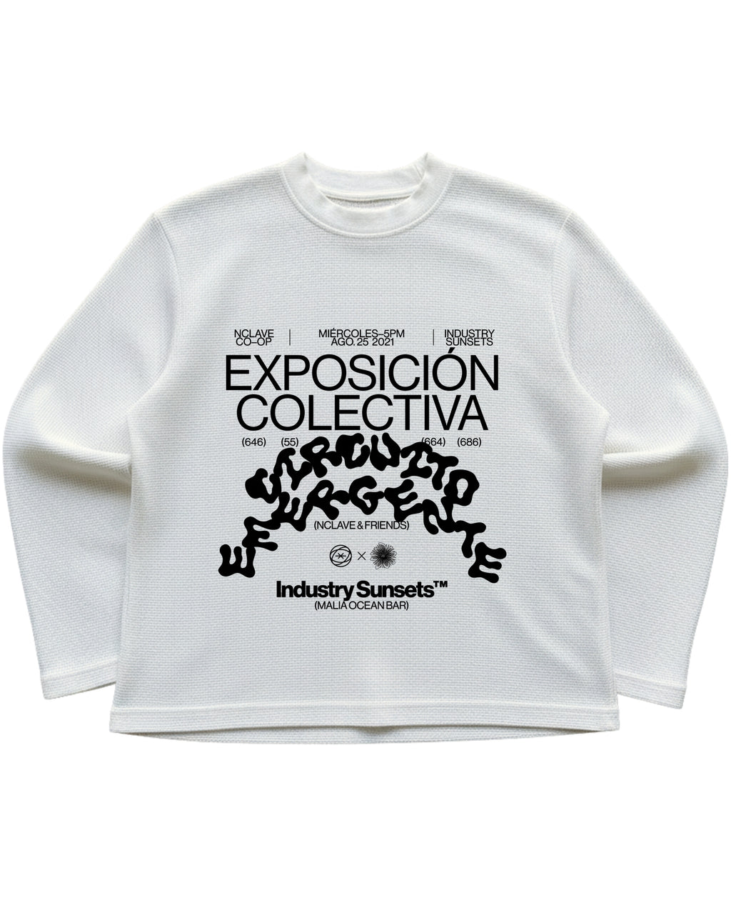 Off-white waffle knit oversized full-sleeve Front Design