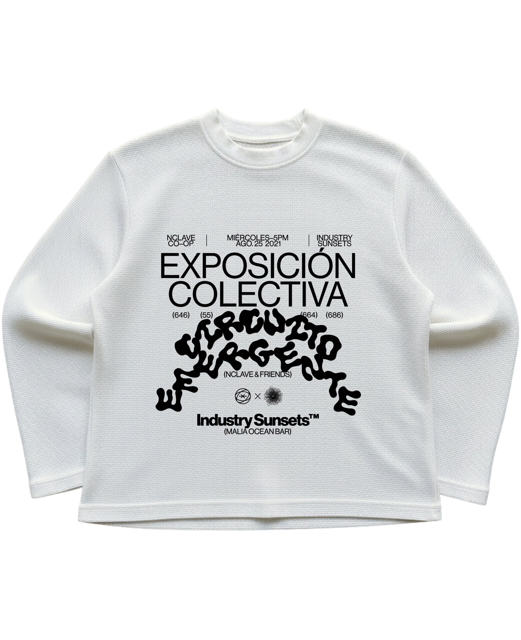 Off-white waffle knit oversized full-sleeve Front Design
