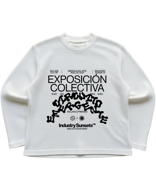 Off-white waffle knit oversized full-sleeve Front Design