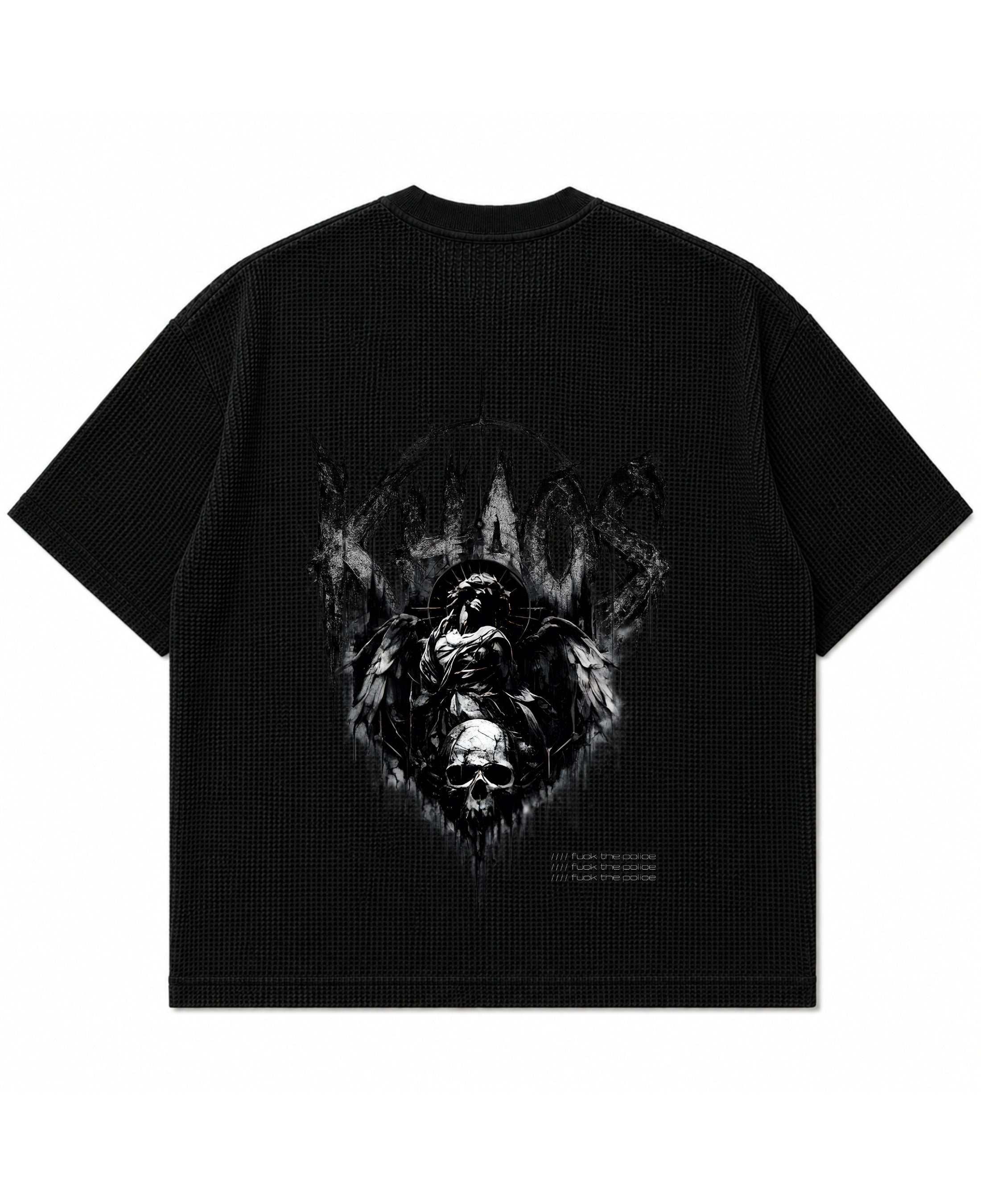Black waffle boxy fit Back Design